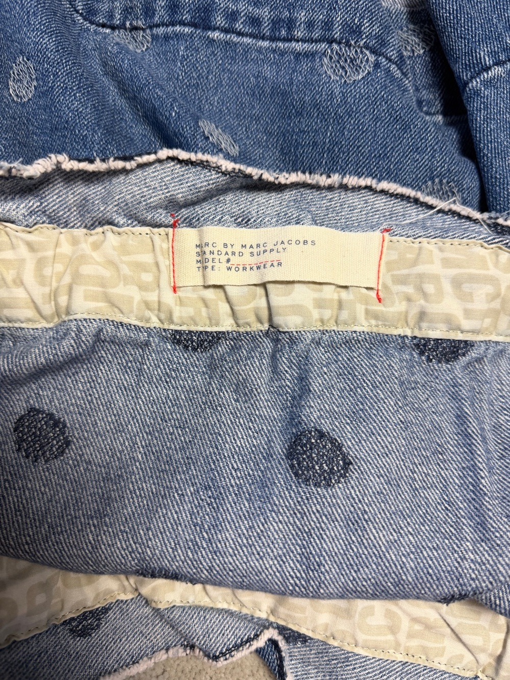 MARC BY MARC JACOBS STANDARD SUPPLY POLKA DOT DENIM POCKET SKIRT SIZE LARGE - Picture 3 of 6